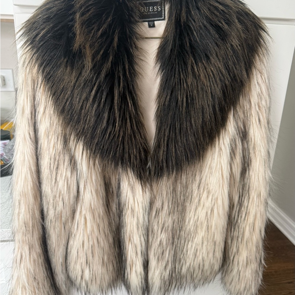 GUESS Rex Two-Tone Faux-Fur Jacket